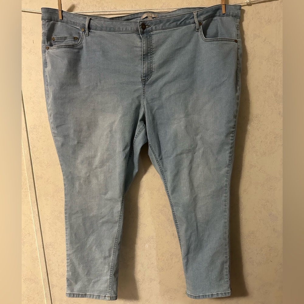 Woman Within Blue Stretchy Jeans Classic Comfort